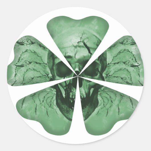 Sticker Rond Crâne shamrock (Devant)