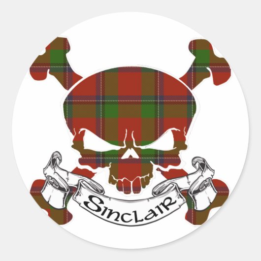Sticker Rond Crâne Sinclair Tartan (Devant)