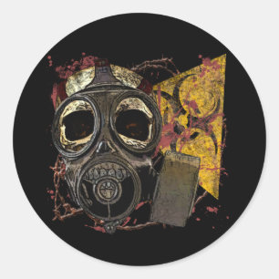 Sticker Rond Crâne sous respirateur