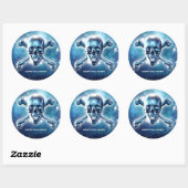 Sticker Rond Crâne spatial. Personnalisé (Feuille)