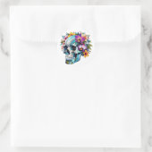 Sticker Rond Crâne Techno-Bloom (Sac)