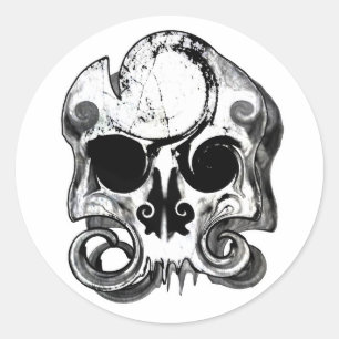 Sticker Rond Crâne tourbillonnant