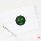 Sticker Rond Crâne vert brillant (Enveloppe)