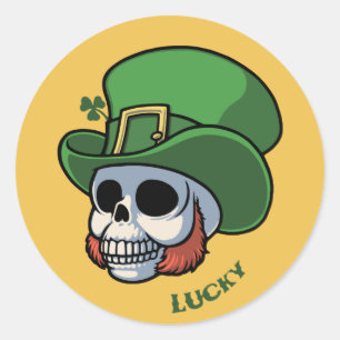 Sticker Rond Crâne Wee Leprechaun