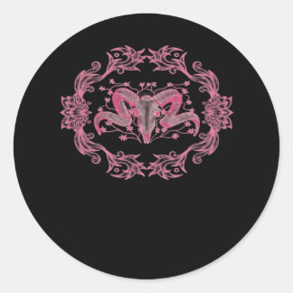 Sticker Rond Crâne Whimsigoth esthétique