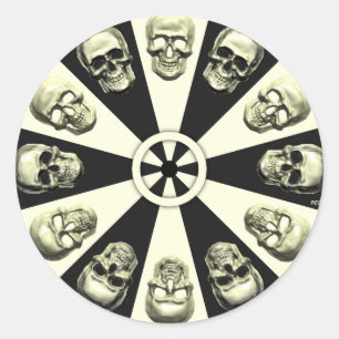 Sticker Rond Crânes