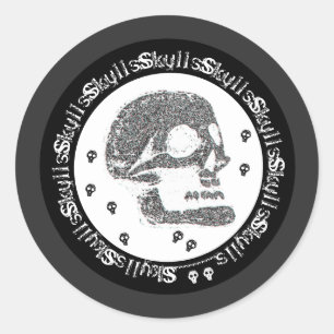 Sticker Rond Crânes