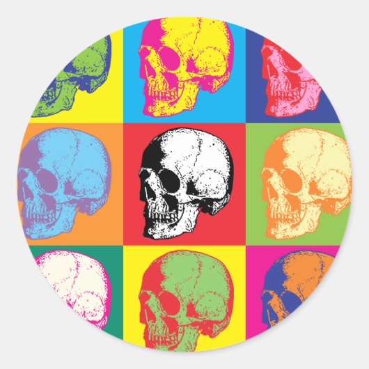 Sticker Rond Crânes de partie (Devant)