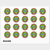 Sticker Rond Crânes de sucre de Calaveras (Feuille)