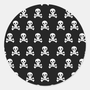 Sticker Rond Crânes d'Emo - punk grunge alternatif de roche