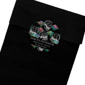 Sticker Rond Crânes et Roses Ombre | Merci gothique en verre