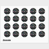 Sticker Rond Crânes et Roses sombres | Funky Glam Ombre Merci (Feuille)