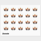 Sticker Rond Crânes flamboyants (Feuille)