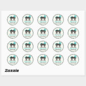 Sticker Rond Crânes Halloween Turquoise mariage Enregistrer la  (Feuille)