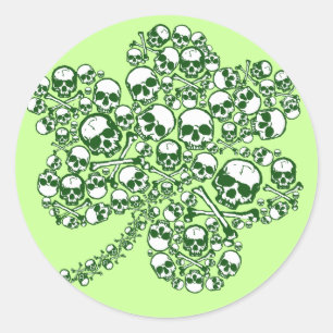 Sticker Rond Crânes shamrocks