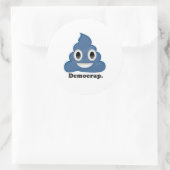 Sticker Rond Crap Démocrate Caca Bleu - (Sac)