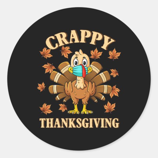 Sticker Rond Crappy Thanksgiving (Devant)