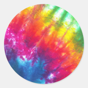 Sticker Rond Cravate arc-en-ciel