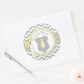 Sticker Rond Cravate bébé garçon Chevron Imprimer Baby shower (Enveloppe)