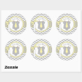 Sticker Rond Cravate bébé garçon Chevron Imprimer Baby shower (Feuille)