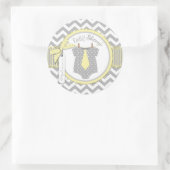 Sticker Rond Cravate bébé garçon Chevron Imprimer Baby shower (Sac)