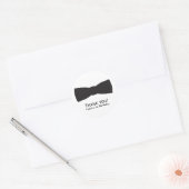 Sticker Rond Cravate Bow Noir & Blanc Tuxedo Boys Party Favoris (Enveloppe)