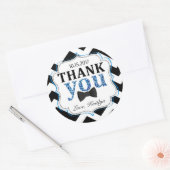 Sticker Rond Cravate de petit homme Bow Chevron Merci d'impress (Enveloppe)