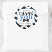 Sticker Rond Cravate de petit homme Bow Chevron Merci d'impress (Sac)