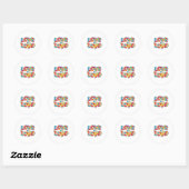 Sticker Rond Cravate-Dye Love (Feuille)