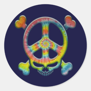 Sticker Rond Cravate-Dye Pirate de paix