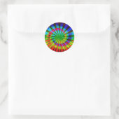 Sticker Rond Cravate-Dye Super arc-en-ciel (Sac)