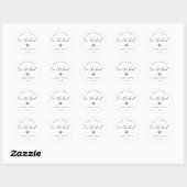 Sticker Rond Cravate le Knot Pretzel Wedding Favor Merci Étique (Feuille)