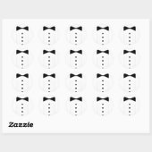 Sticker Rond cravate noire tuxedo (Feuille)