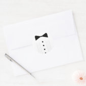 Sticker Rond cravate noire tuxedo (Enveloppe)