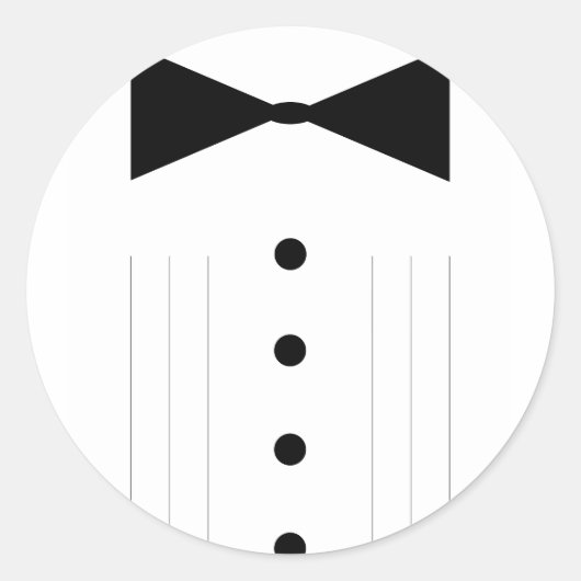 Sticker Rond cravate noire tuxedo ligne de fond (Devant)