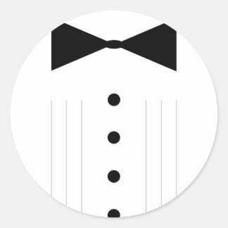 Sticker Rond cravate noire tuxedo ligne de fond
