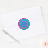 Sticker Rond Cravate teint super rétro tourbillon motif cool (Enveloppe)