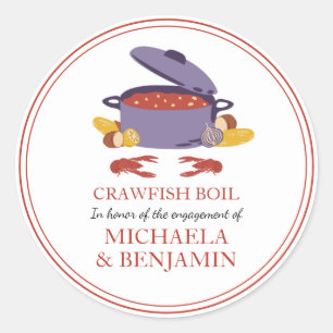 Sticker Rond Crawfish Boil Couples de douche