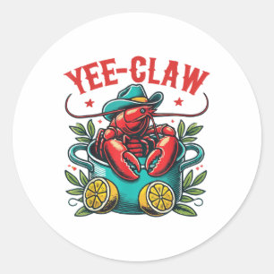 Sticker Rond Crawfish Boil Cowboy Casquette Texas Louisiana Par
