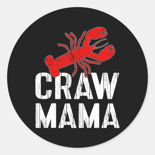 Sticker Rond Crawfish Boil Loil Cracfish Craw Mama Crawfish (Devant)