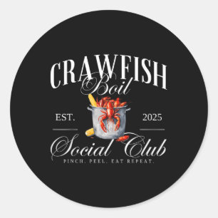 Sticker Rond Crawfish Boil Social Club Cajun Seafood Festival S