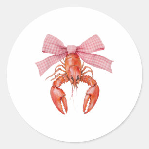 Sticker Rond Crawfish Coquette Crawfish Bow Crawfish Boil Lobst