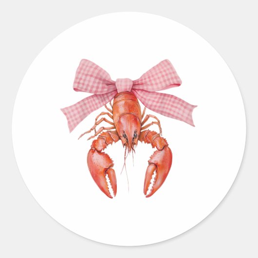 Sticker Rond Crawfish Coquette Crawfish Bow Crawfish Boil Lobst (Devant)