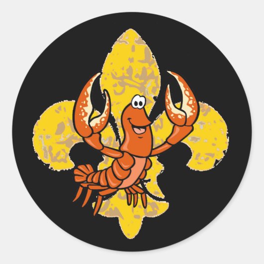 Sticker Rond Crawfish Fleur De Lis (Devant)