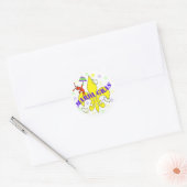 Sticker Rond Crawfish Fleur de Lys Mardi Gras (Enveloppe)