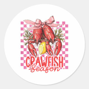 Sticker Rond Crawfish Season Crawfish Boil Lobster Cajun Men Wo