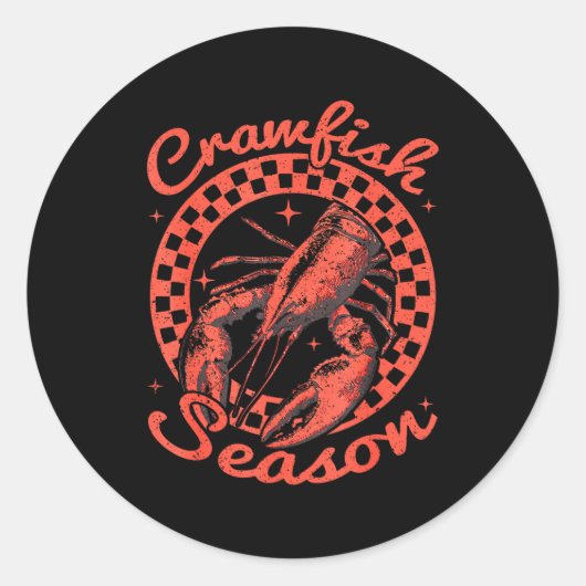 Sticker Rond Crawfish Season Crawfish Boil Lobster Cajun Men Wo (Devant)