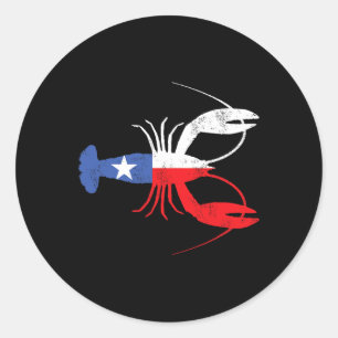 Sticker Rond Crawfish Texas Crawdaddy Southern Food Mardi Gras