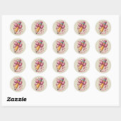 Sticker Rond Crayon Coquette Arc Remerciement Enseignant École (Feuille)