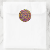 Sticker Rond Crayon de couleur mandala violet jaune (Sac)